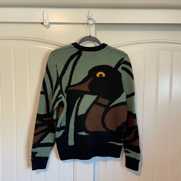 Carhartt WIP Duck Pond Wool Blend Sweater Jacquard Mens small - Picture 4 of 5